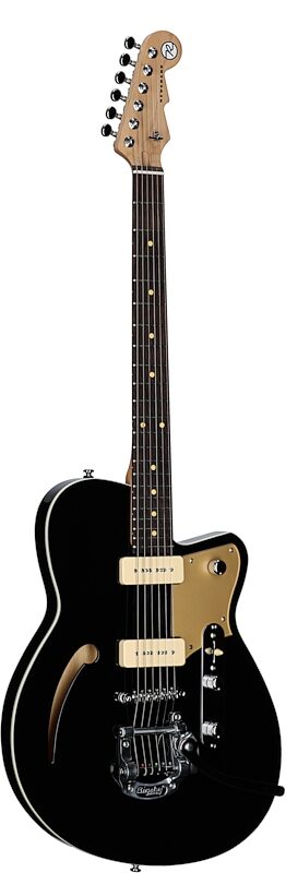 Reverend Club King 290 Electric Guitar, Midnight Black, Body Left Front