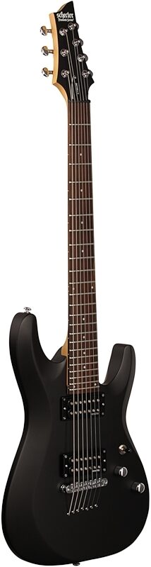 Schecter C-7 Deluxe Electric Guitar, Satin Black, Body Left Front