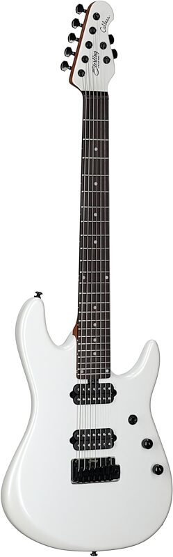 Sterling by Music Man Jason Richardson 7 Cutlass Electric Guitar, 7-String, Pearl White, Scratch and Dent, Body Left Front