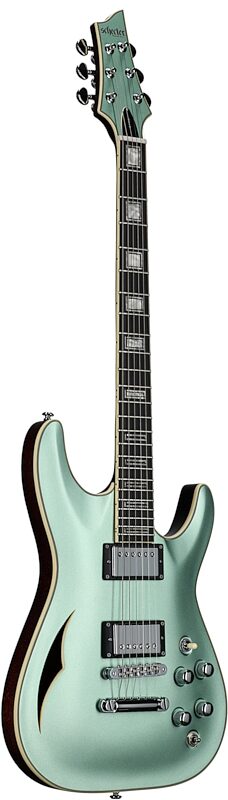 Schecter C-1 EA Classic Electric Guitar, Satin Vintage Pelham Blue, Blemished, Body Left Front