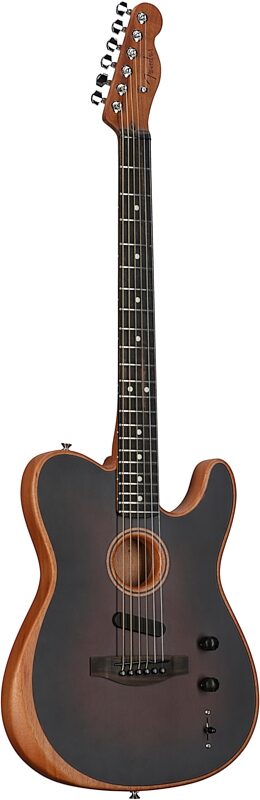 Fender American Acoustasonic Telecaster Acoustic-Electric Guitar (with Gig Bag), Bourbon Burst, Body Left Front