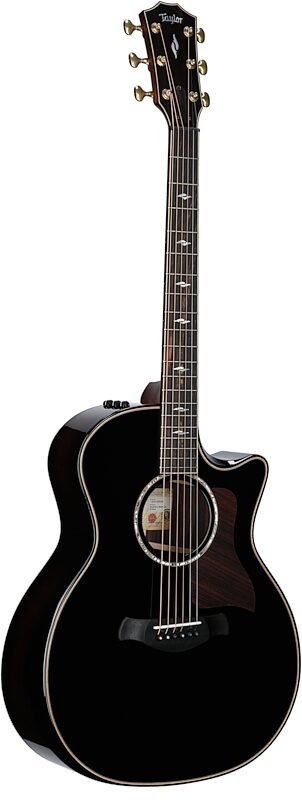 Taylor 814ce Grand Auditorium Cutaway Acoustic-Electric Guitar (with Case), Blacktop, with Deluxe Hardshell Case, Body Left Front