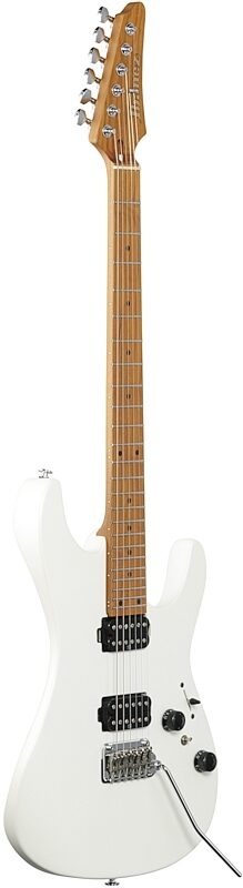 Ibanez Prestige AZ2402 Electric Guitar (with Case), Pearl White Flat, Body Left Front