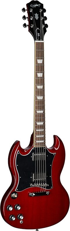 Epiphone Inspired by Gibson SG Standard Electric Guitar, Left-Handed (with Gig Bag), Cherry, Body Left Front