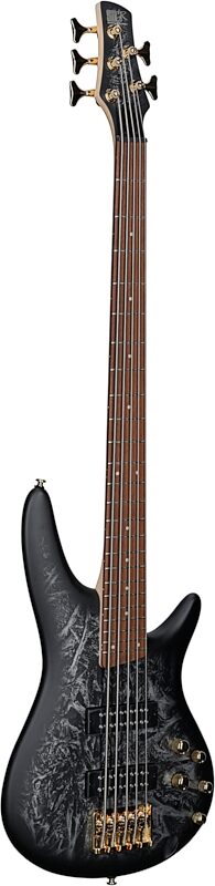Ibanez SR305EDX Electric Bass Guitar, Black Ice Frozen Matte, Body Left Front