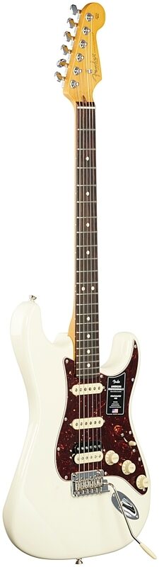 Fender American Pro II HSS Stratocaster Electric Guitar, Rosewood Fingerboard (with Case), Olympic White, Body Left Front