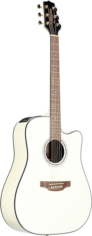 Takamine GD35CE Acoustic-Electric Guitar (with Gig Bag), Pearl White, Body Left Front