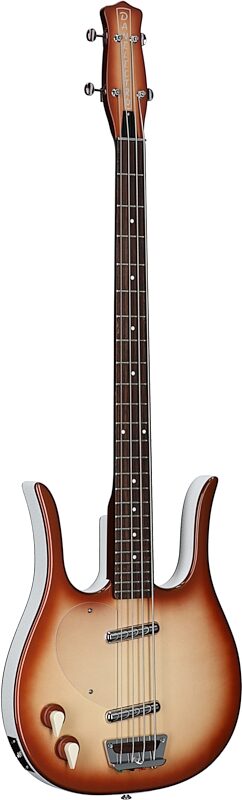 Danelectro Longhorn Short-Scale Electric Bass, Left-Handed, Copperburst, Body Left Front