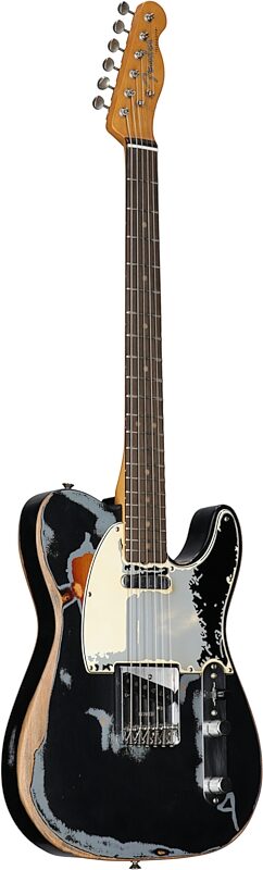 Fender Limited Edition Joe Strummer Telecaster Electric Guitar (with Case), Road Worn Black, Body Left Front