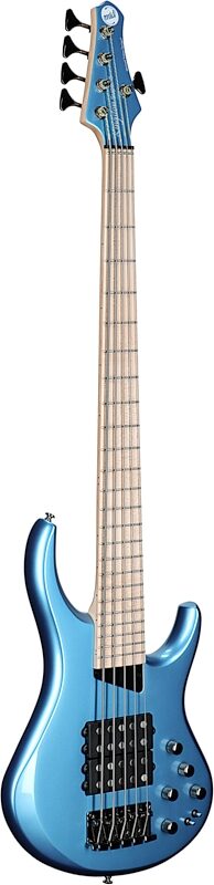 MTD Kingston Super 5 Bass Electric Bass, 5-String (with Maple Fingerboard), Super Blue, Body Left Front