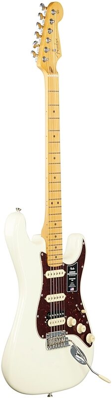 Fender American Pro II HSS Stratocaster Electric Guitar, Maple Fingerboard (with Case), Olympic White, Body Left Front