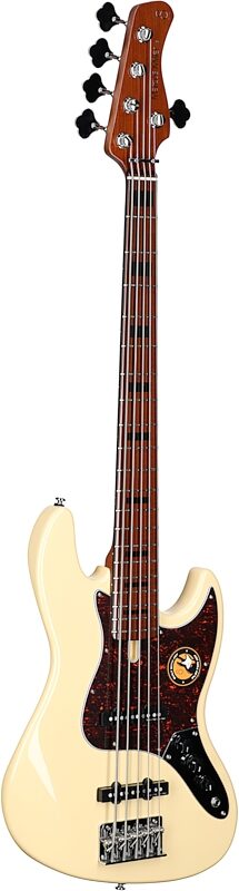 Sire Marcus Miller V5 Electric Bass, 5-String, Vintage White, Body Left Front