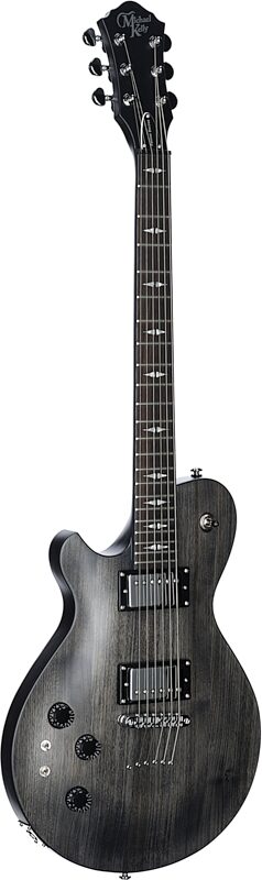 Michael Kelly Patriot Decree SB Open Pore Slim Body Electric Guitar, Left Handed, Transparent Black, Body Left Front