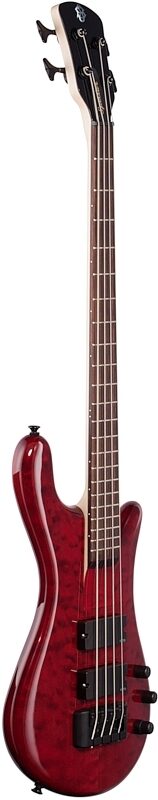 Spector Bantam 4 Short Scale Electric Bass (with Gig Bag), Black Cherry Gloss, Body Left Front
