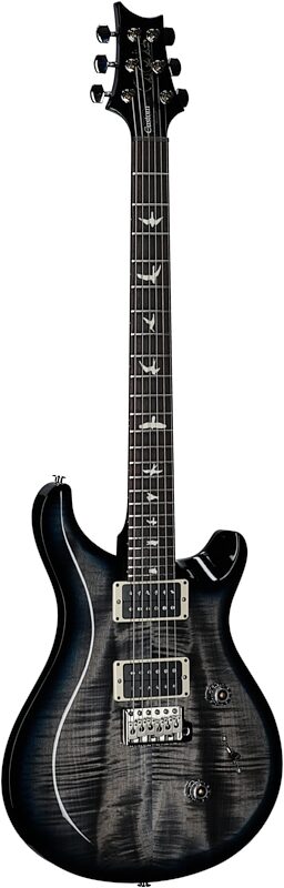 PRS Paul Reed Smith S2 Custom 24 Gloss Pattern Thin Electric Guitar (with Gig Bag), Faded Gray Black Blue Smokeburst, Body Left Front