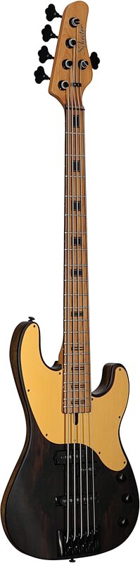 Schecter Model-T 5 Exotic Electric Bass, Ziricote, Blemished, Body Left Front