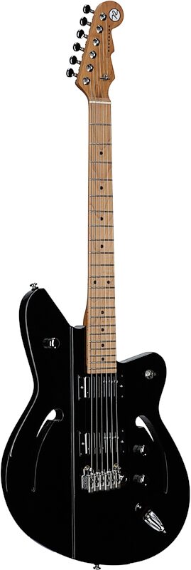 Reverend Airsonic W Electric Guitar, Midnight Black, Body Left Front