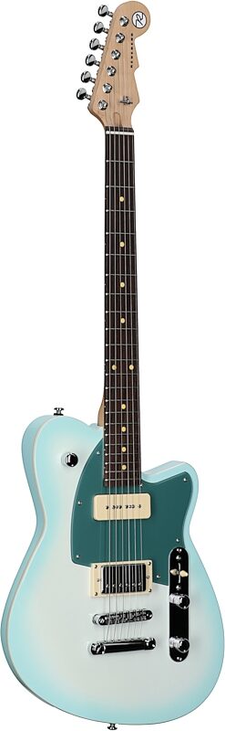 Reverend Double Agent OG Electric Guitar, Chronic Blue Burst, Rosewood Fretboard, Body Left Front