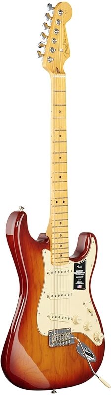 Fender American Pro II Stratocaster Electric Guitar, Maple Fingerboard (with Case), Sienna Sunburst, USED, Blemished, Body Left Front