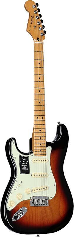 Fender Player Plus Stratocaster Electric Guitar, Left Handed (with Gig Bag), 3-Color Sunburst, Body Left Front