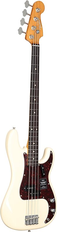 Fender Vintera II '60s Precision Electric Bass, Rosewood Fingerboard (with Gig Bag), Olympic White, Body Left Front