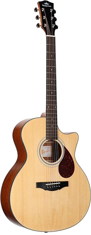 Kepma Elite Series GA2-232 Acoustic Guitar (with Gig Bag), Natural, Body Left Front