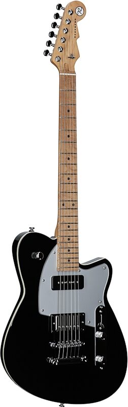 Reverend Double Agent OG Electric Guitar, Midnight Black, Body Left Front
