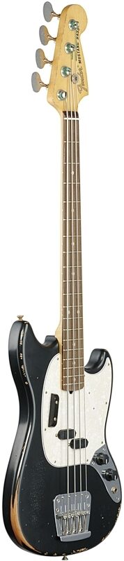 Fender JMJ Road Worn Mustang Electric Bass (with Gig Bag), Black, Body Left Front