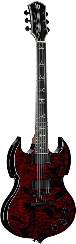 Wylde Audio Barbarian Electric Guitar, Blood Raven, Body Left Front