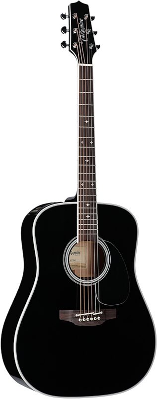 Takamine Limited Edition FT341 Acoustic-Electric Guitar (with Gig Bag), Black, Body Left Front