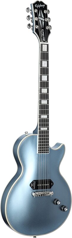 Epiphone Jared James Nichols "Blues Power" Les Paul Custom Electric Guitar (with Case), Aged Pelham Blue, Body Left Front