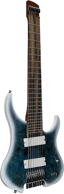 Legator Ghost G8FOD Multi-Scale Guitar (with Gig Bag), Arctic Blue, Body Left Front