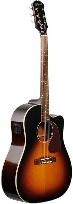 Epiphone J-45 EC Acoustic-Electric Guitar, Aged Vintage Sunburst Gloss, Blemished, Body Left Front