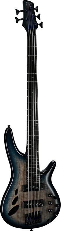 Ibanez SRD905 Electric Bass, 5-String, Cosmic Blue Starburst Low Gloss, Body Left Front