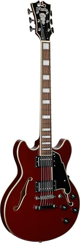 D'Angelico Premier Mini DC Electric Guitar, Burnt Red, Body Left Front