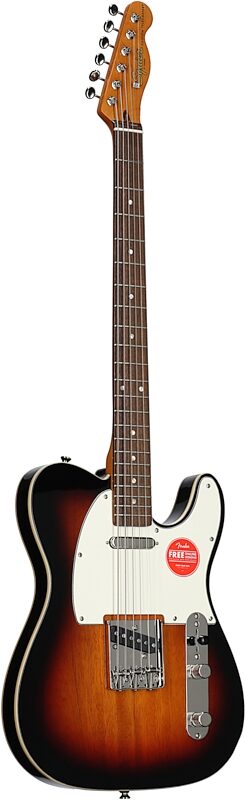 Squier Classic Vibe Baritone Custom Telecaster Electric Guitar, with Laurel Fingerboard, 3-Color Sunburst, Body Left Front