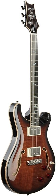 PRS Paul Reed Smith SE Hollowbody II Piezo Electric Guitar (with Case), Black Gold Burst, Body Left Front