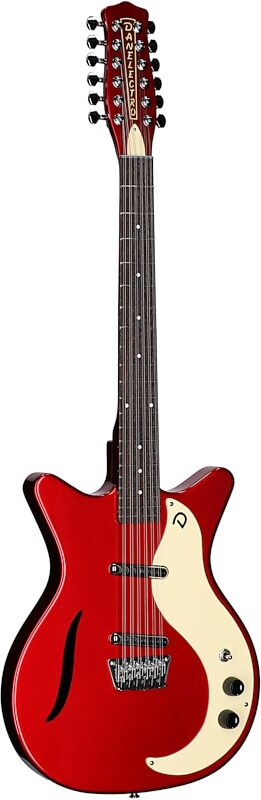 Danelectro 59 Vintage 12-String Electric Guitar, Red Metallic, Body Left Front