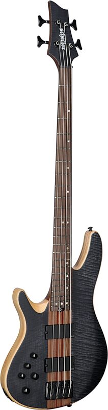 Schecter Charles Berthoud CB-4 Electric Bass, Left-Handed, See-Thru Black, Body Left Front