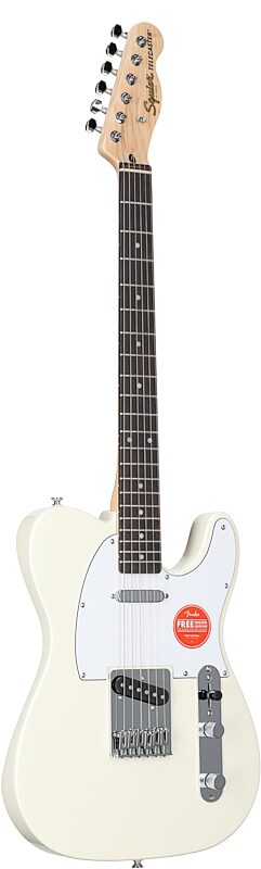 Squier Affinity Telecaster Electric Guitar, Laurel Fingerboard, Olympic White, Body Left Front