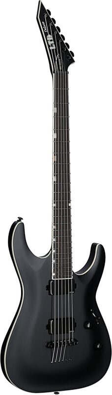 ESP LTD MH-1000B Baritone Electric Guitar, Black Satin, Body Left Front
