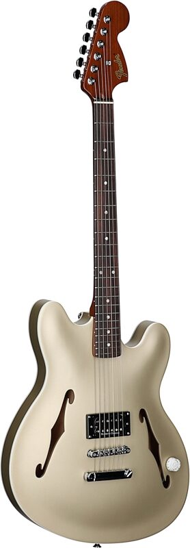 Fender Tom DeLonge Starcaster Electric Guitar, Satin Shore Gold, Body Left Front
