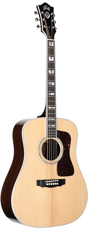 Guild D-55 Acoustic Guitar (with Case), Natural, Body Left Front