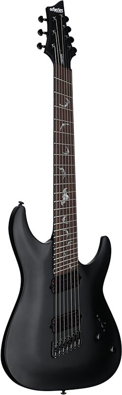 Schecter Damien-7 Multiscale Electric Guitar, 7-String, Satin Black, Body Left Front