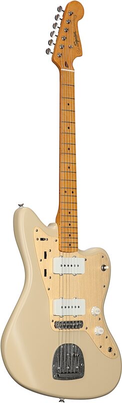 Squier 40th Anniversary Vintage Edition Jazzmaster Electric Guitar (Maple Fingerboard), Desert Sand, Body Left Front