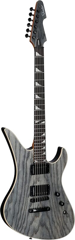 Schecter Avenger Standard Electric Guitar, Charcoal Satin, Body Left Front