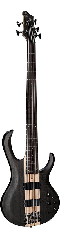 Ibanez BTB605 Electric Bass, 5-String, Transparent Gray Flat, Body Left Front