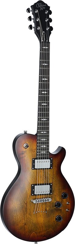 Michael Kelly Patriot Decree SB Slim Body Open Pore Electric Guitar, Transparent Sunburst, Body Left Front