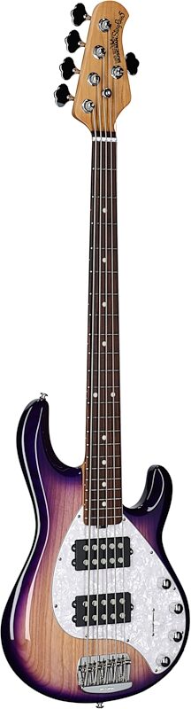Ernie Ball Music Man StingRay 5 Special HH Electric Bass (with Case), Purple Sunset, Body Left Front