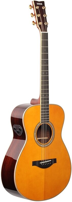 Yamaha LS-TA TransAcoustic Acoustic-Electric Guitar (with Gig Bag), Vintage Natural, Body Left Front